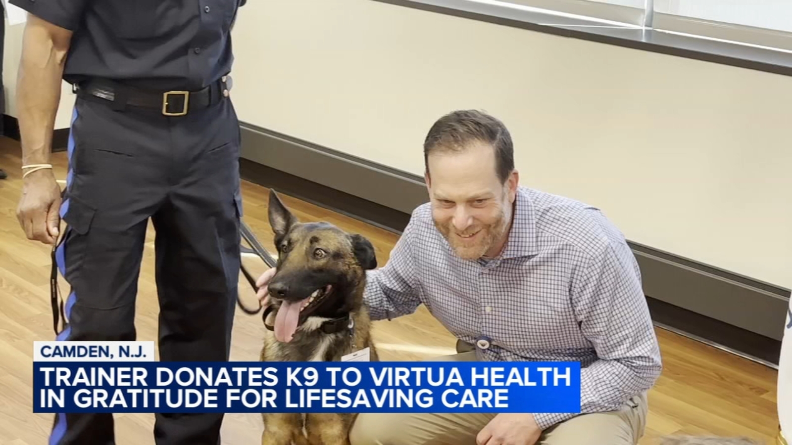 Trainer donates K-9 to Virtua Health in gratitude for lifesaving care