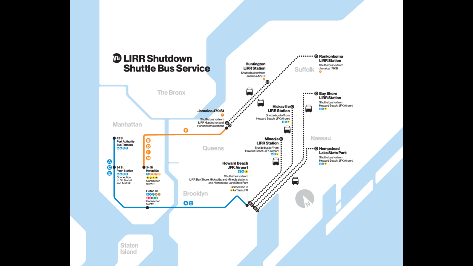 MAP: MTA shuttle bus plan in case of strike