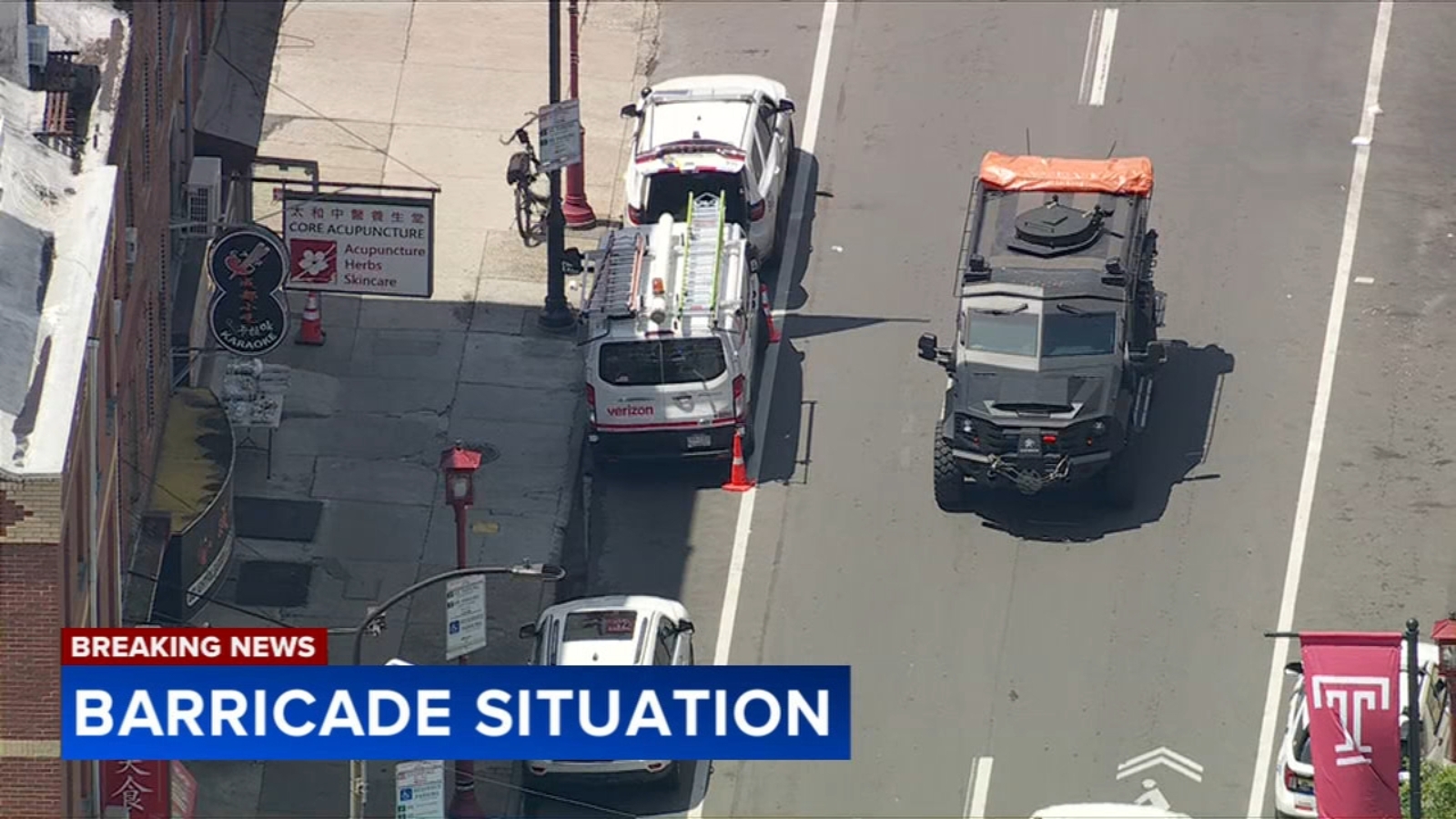 Man in custody following barricade situation in ChinatownPolice took a man into custody following a barricade situation in Philadelphia's Chinatown section Thursday.