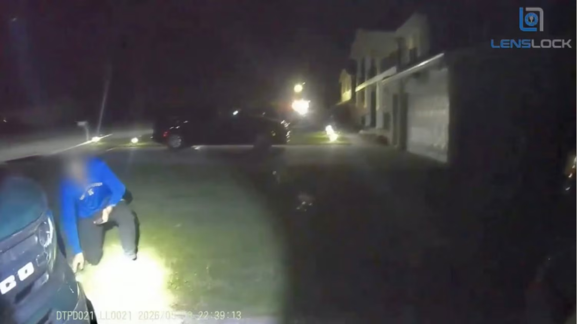 This is a screen grab from the bodycam footage released by the Davison Township Police Department.