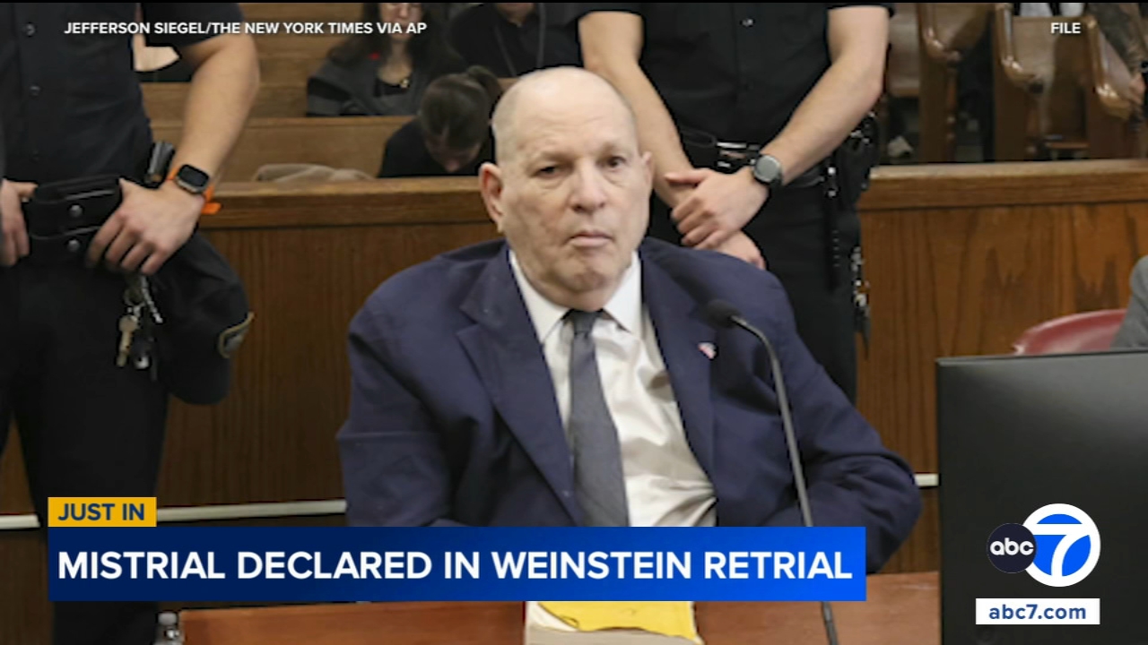 Judge declares a mistrial in Harvey Weinstein's rape retrial after jury says it is deadlocked