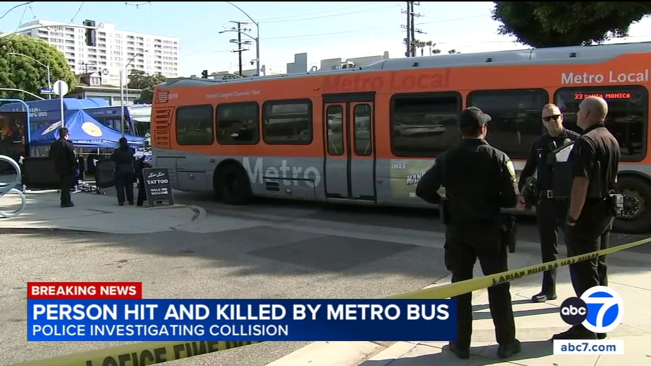 Pedestrian killed in Metro bus crash near the Santa Monica Pier, police say