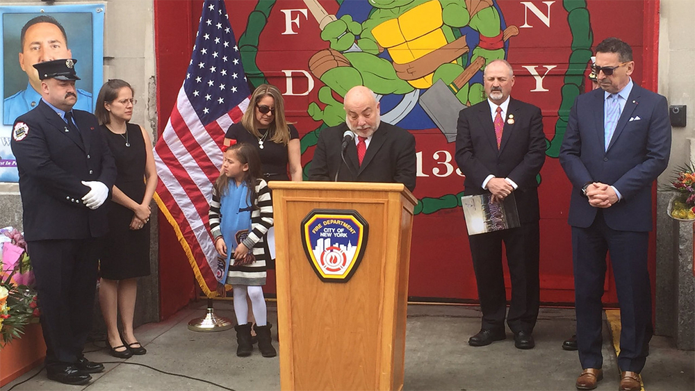 Wife of fallen Queens firefighter speaks publicly for the first time after husband's death