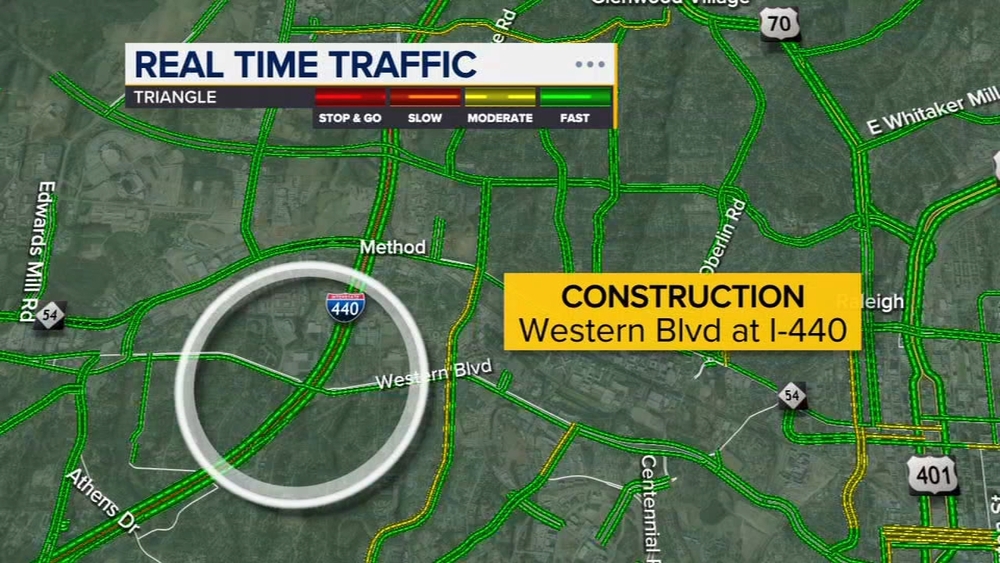 Major weekend closures hit Western Blvd, I-440 interchange