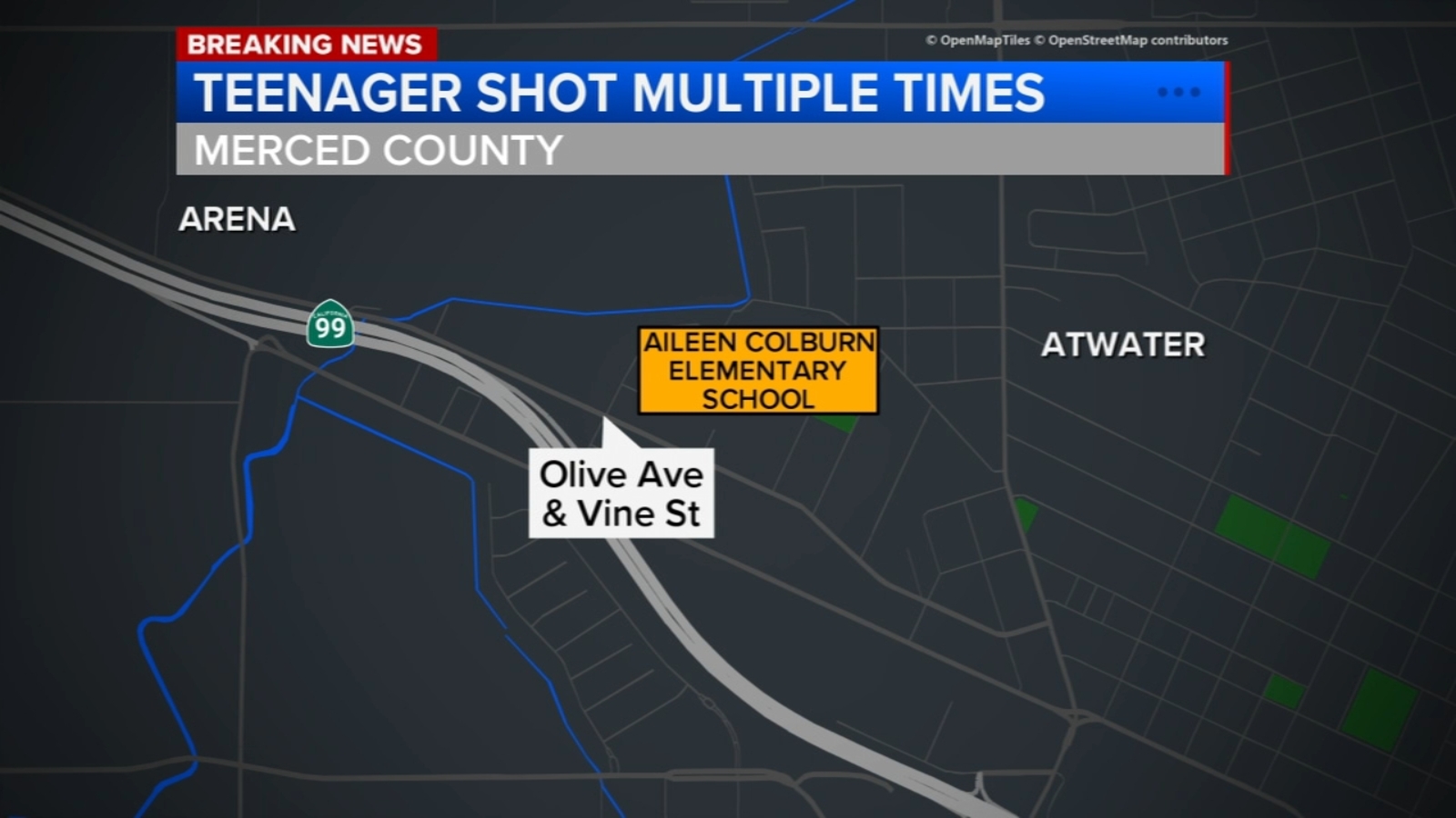 Teen hospitalized after being shot in Atwater, police say
