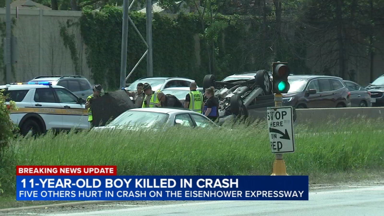 11-year-old boy killed, 5 injured in rollover crash on I-290: ISP