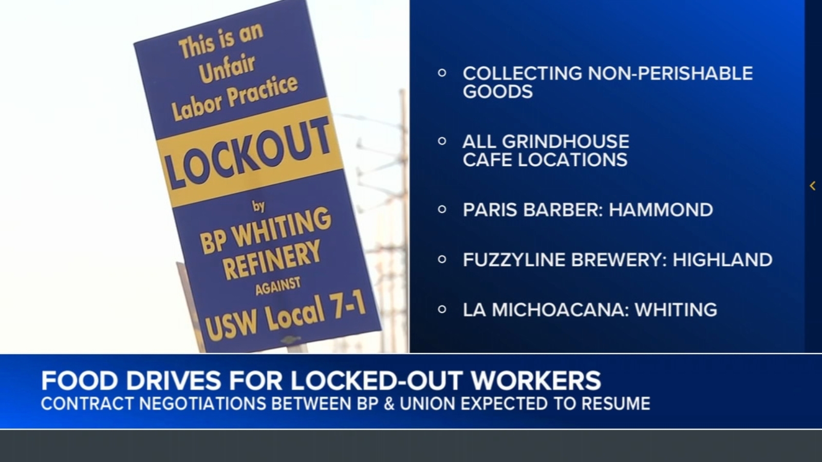 Food drive being held for locked-out BP workers in Whiting