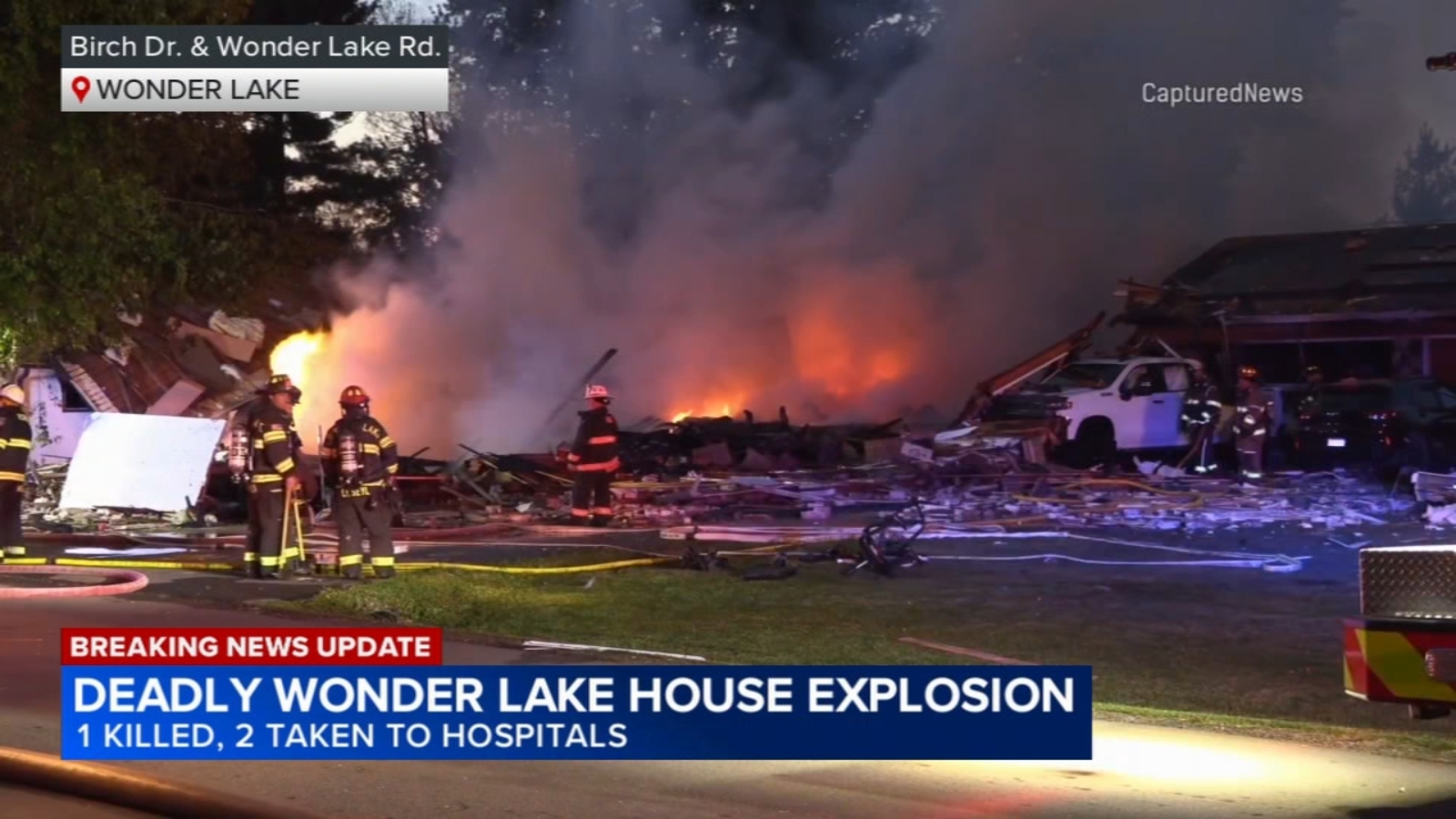 1 killed, 2 injured in Wonder Lake house explosion, fire