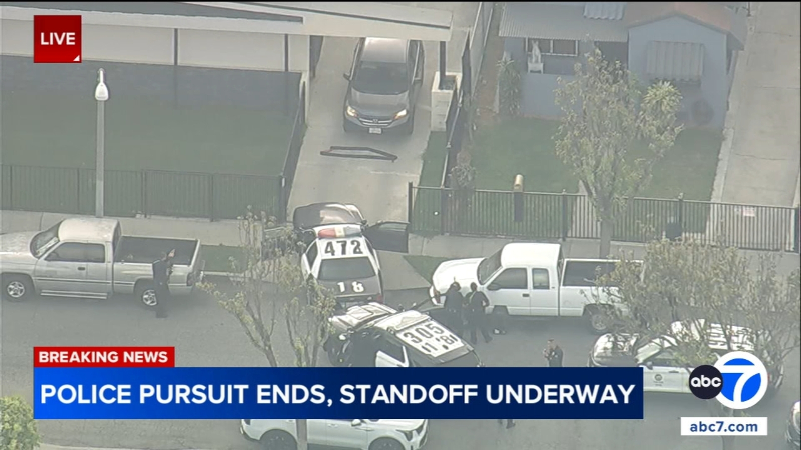 Suspect in custody after chase, tense standoff in South Gate - ABC7 Los ...