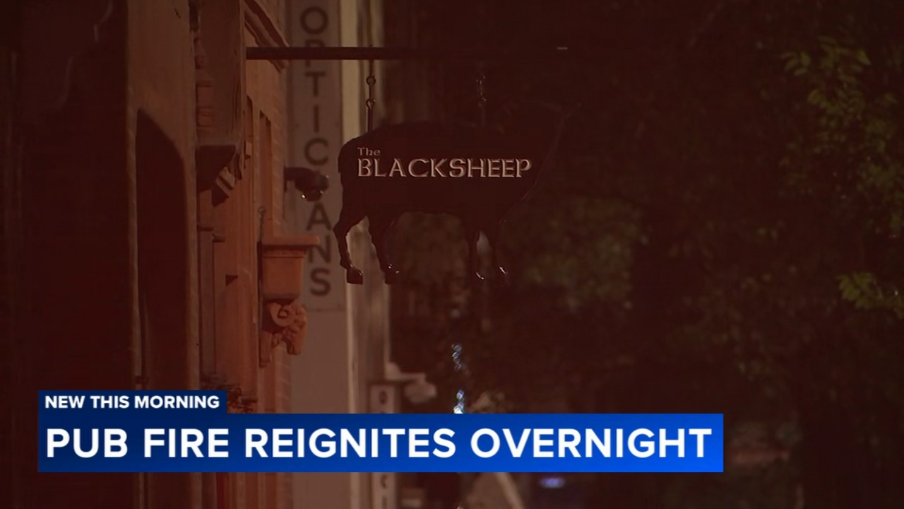 Fire rekindles at Black Sheep Pub in Center City Philadelphia