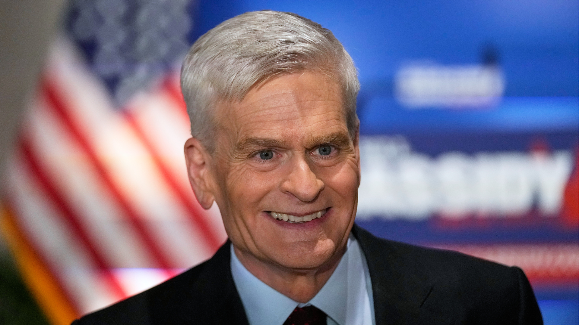 Sen. Bill Cassidy, R-La., speaks to supporters during an election night watch party Saturday, May 16, 2026, in Baton Rouge, La.