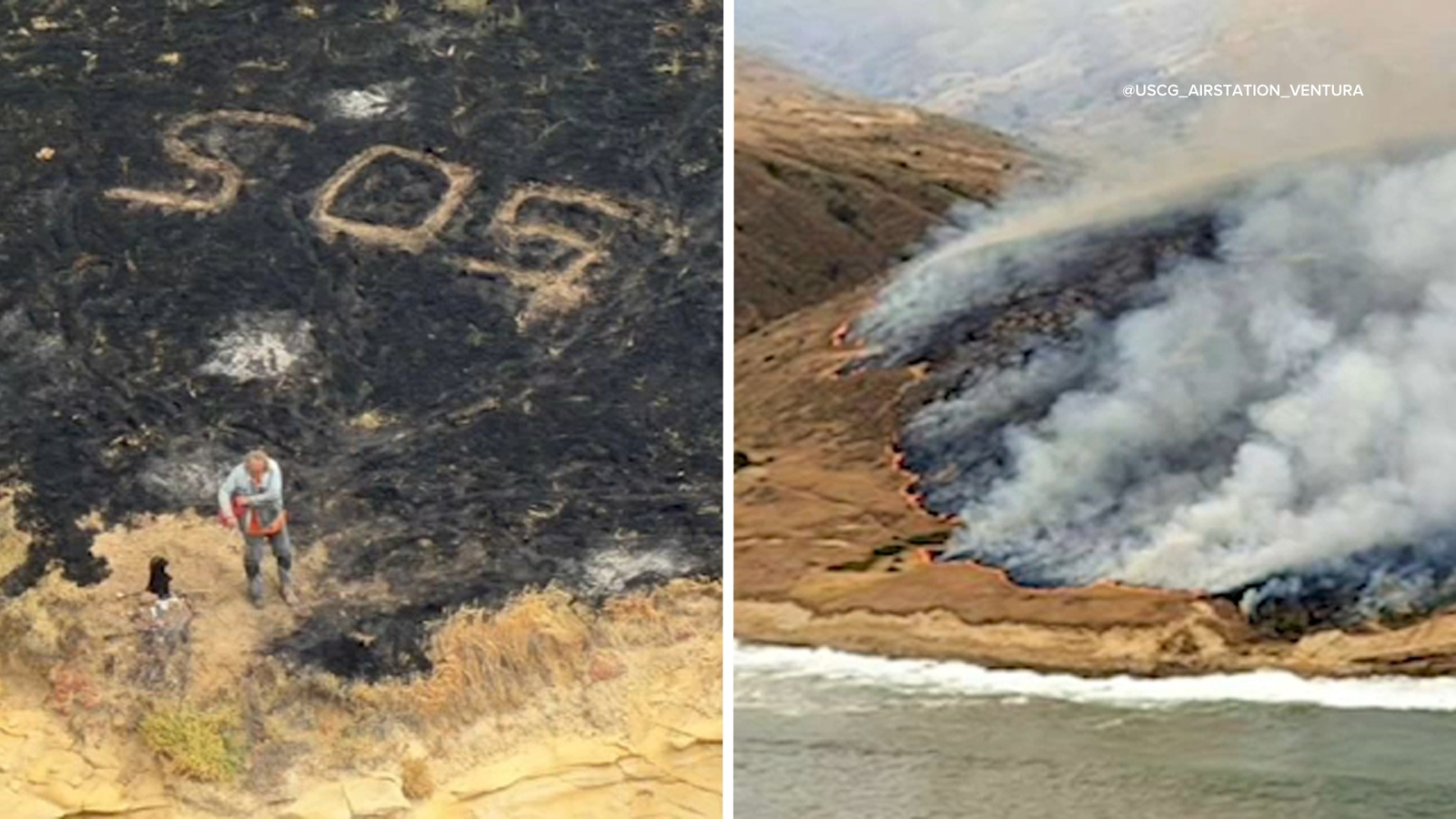 SOS flare from shipwrecked mariner may have sparked 16,000-acre brush fire on Santa Rosa Island, US Coast Guard says SOS flare from shipwrecked mariner may have sparked 16,000-acre brush fire on Santa Rosa Island, US Coast Guard says