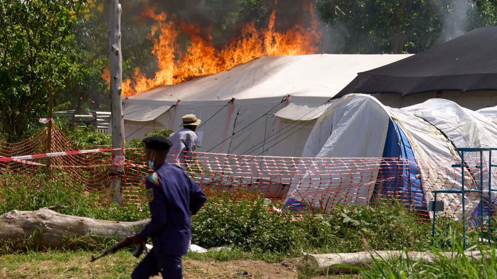 Residents burn an Ebola treatment center in Congo as anger grows over the outbreak