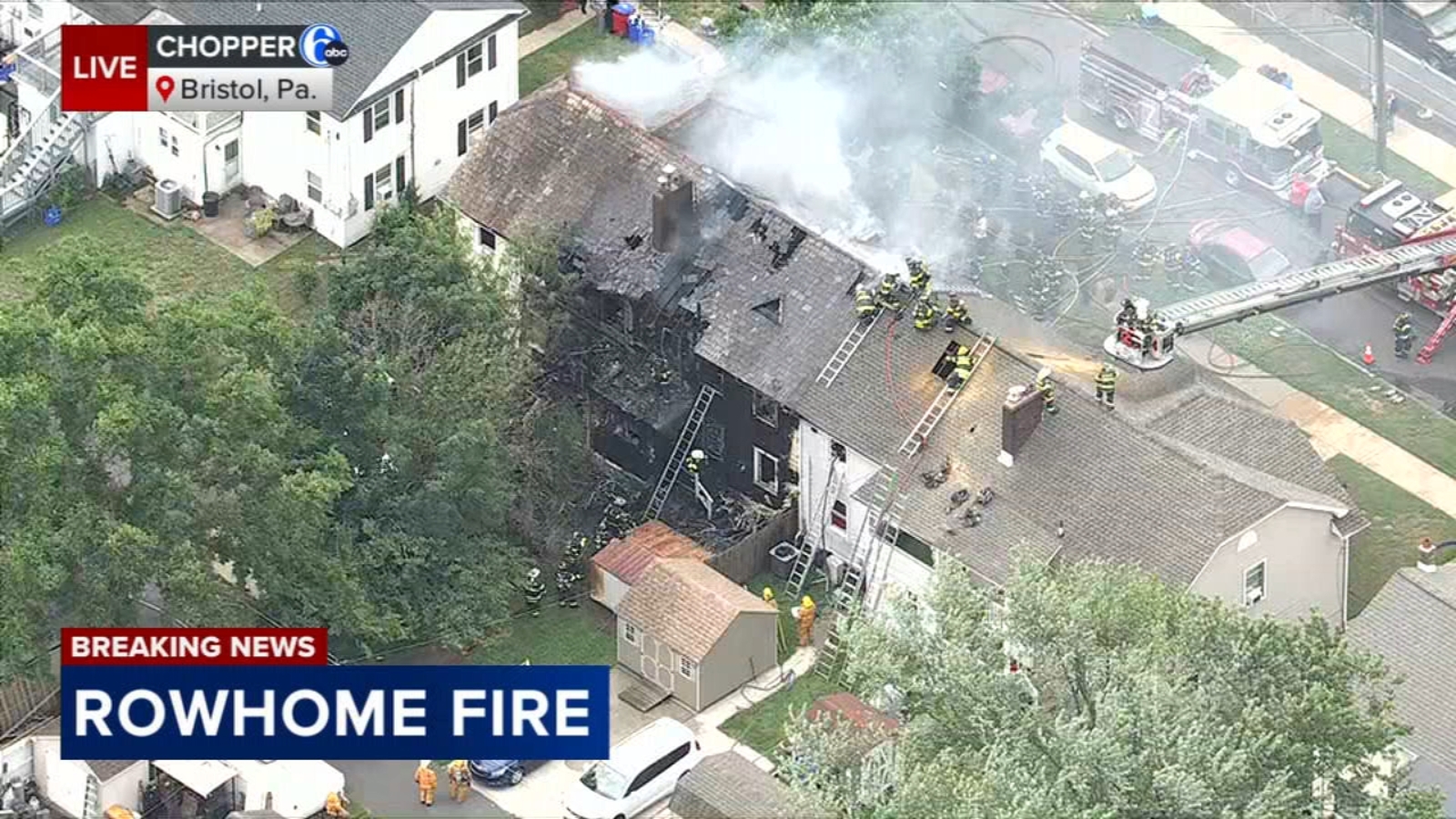 Fire tears through 5 homes, displaces 13 in Bristol, Bucks County