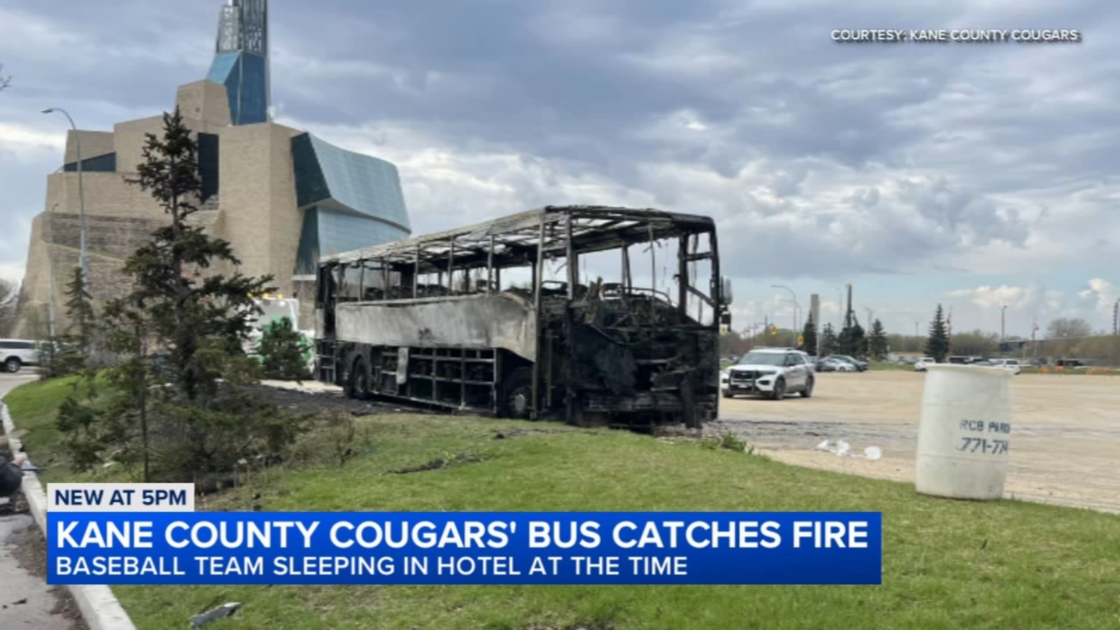 Kane County Cougars' bus set on fire by teen girl in Canada: police
