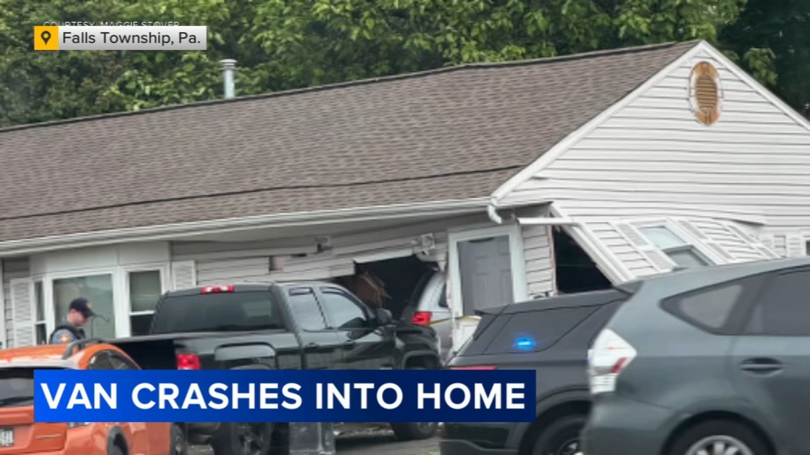 Vehicle slams into house in Bucks Co. after teen driver fell asleep