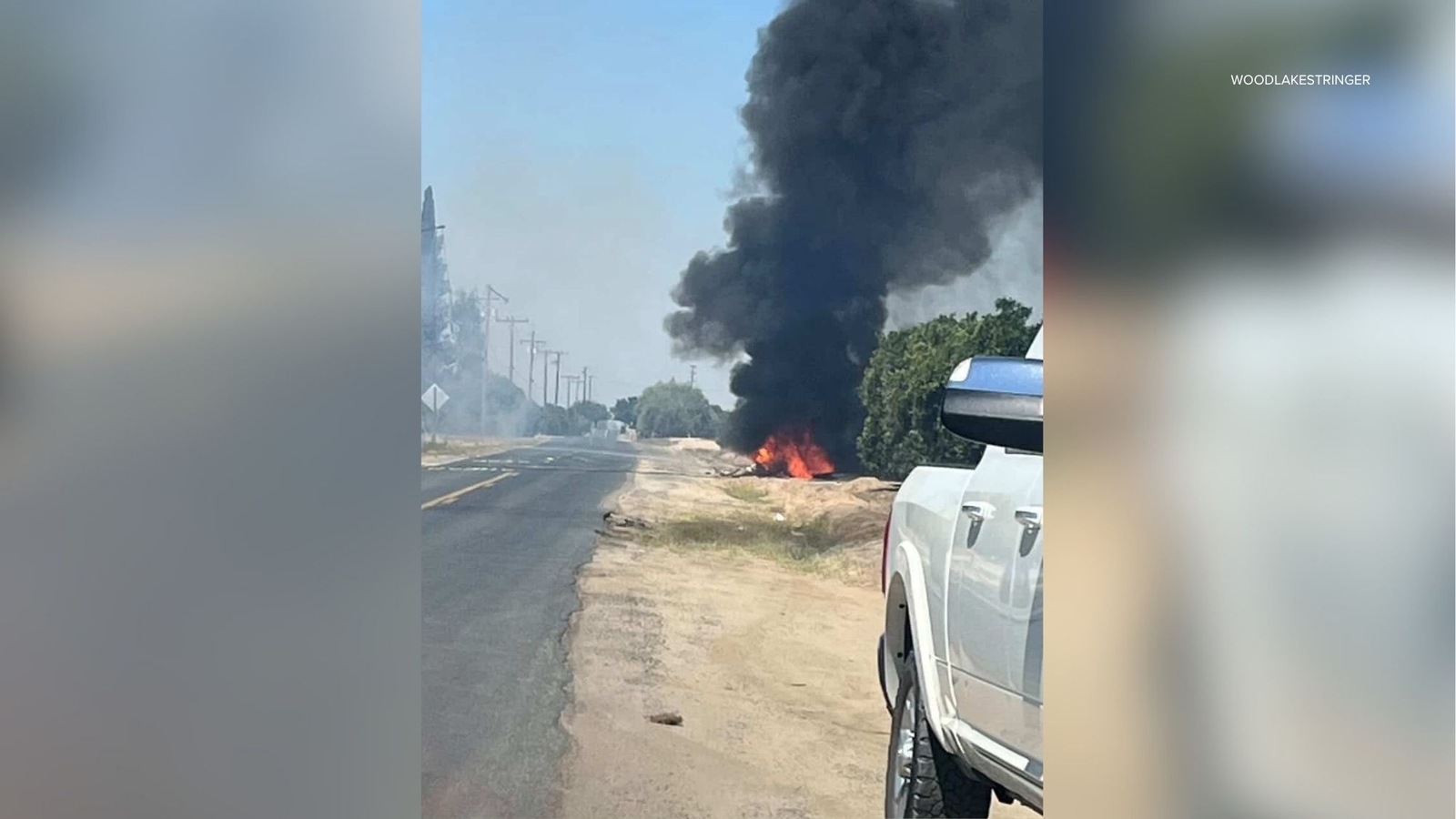 Plane crashes and catches fire near Woodlake, deputies say
