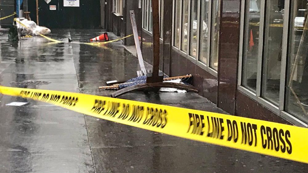 Woman struck by falling hammock