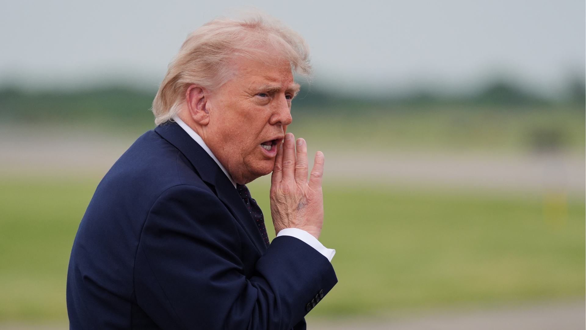President Donald Trump walks from Marine One to board Air Force One at Morristown Airport, Friday, May 22, 2026, in Morristown, N.J.
