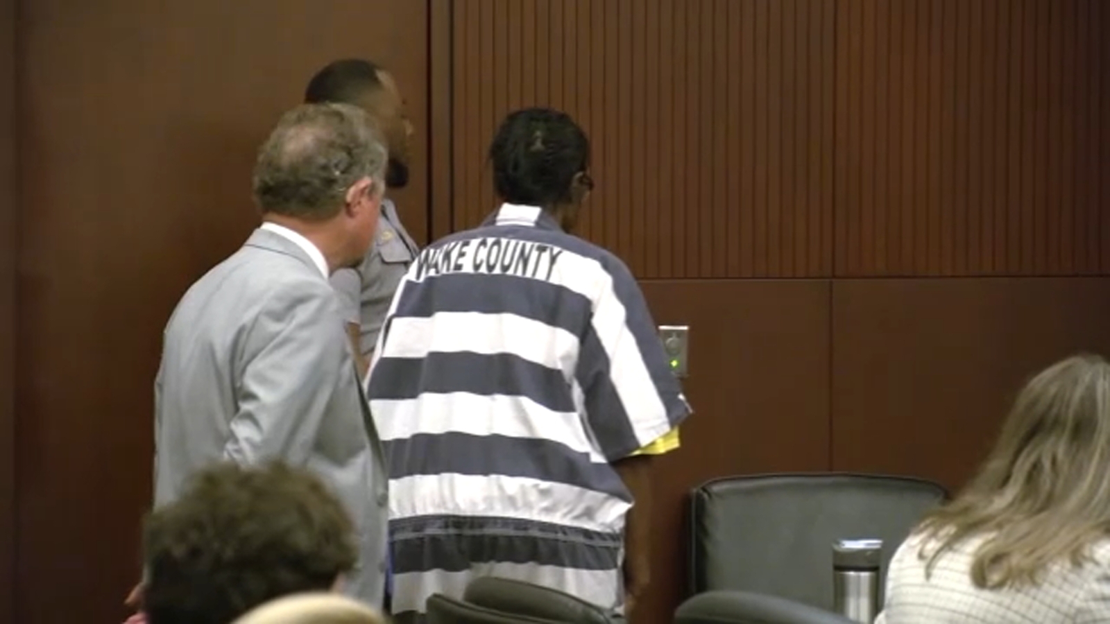 In audio, shooting suspect can be heard shouting in Wake Co. courtroom