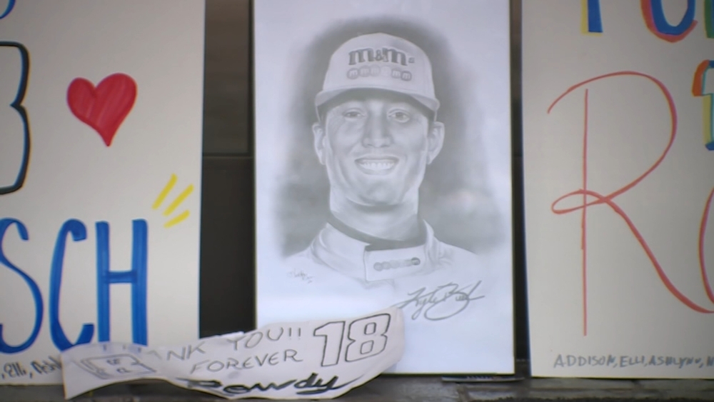 Fans leave flowers, notes for Kyle Busch at RCR Museum memorial