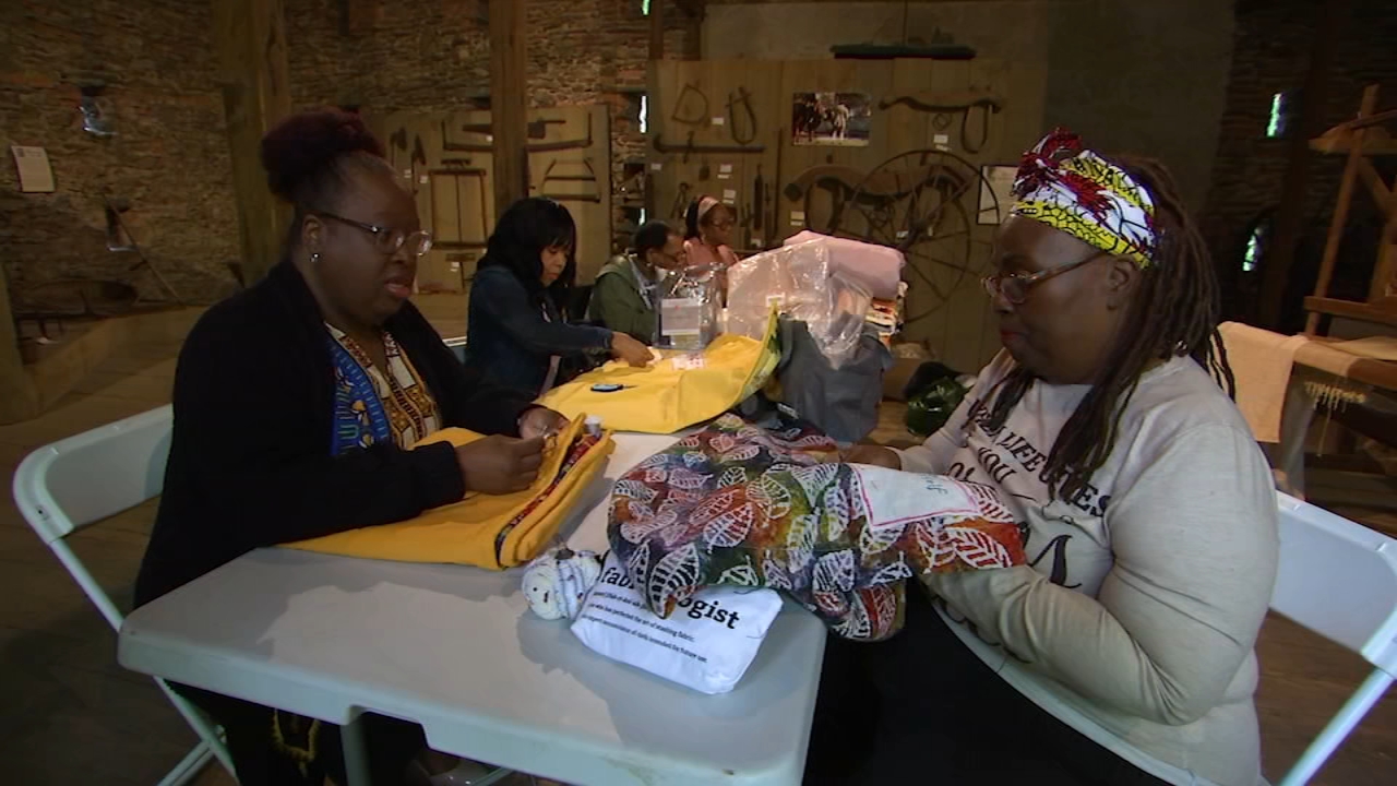 Mama Carla Wiley leads free fiber arts workshops at Stenton