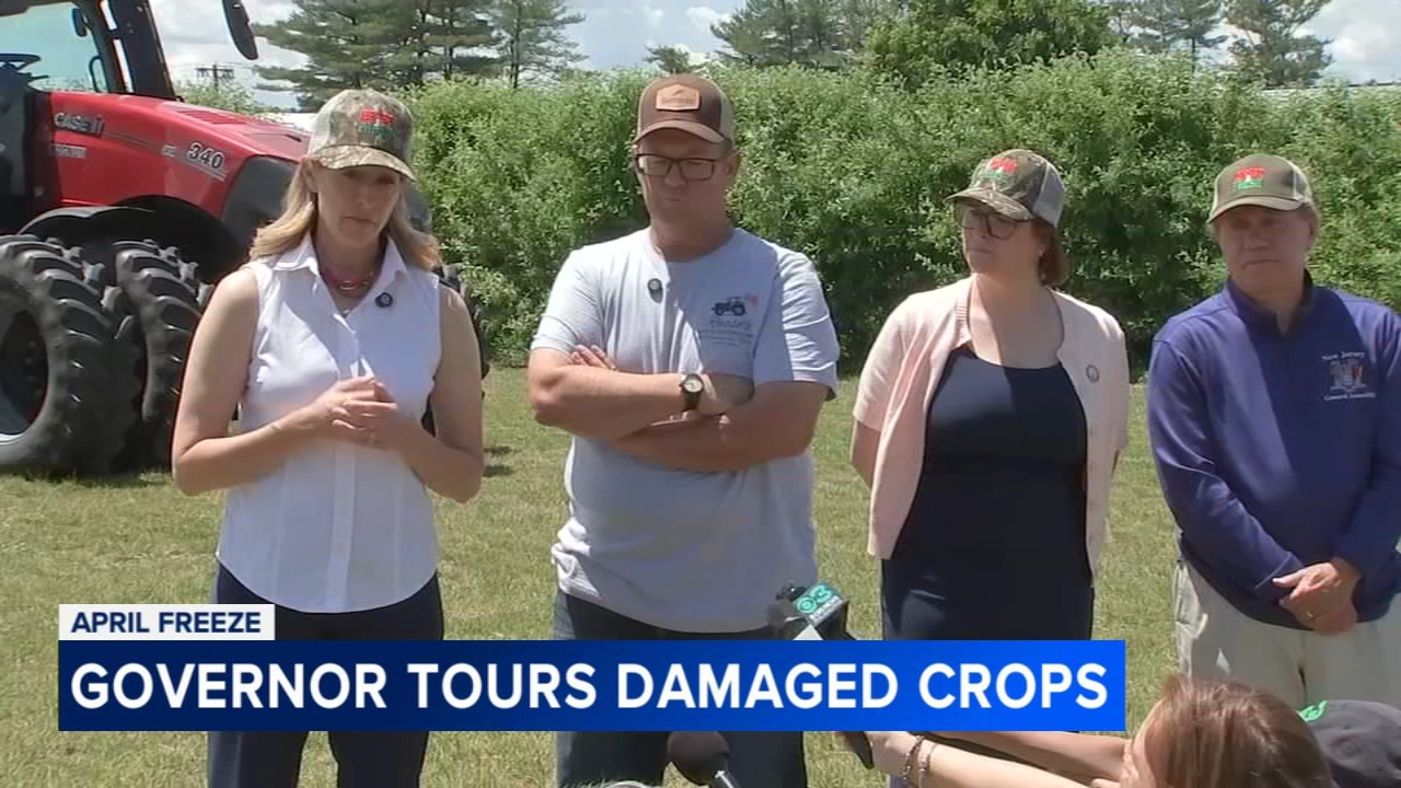 NJ Gov. Mikie Sherrill tours damaged crops after April freeze