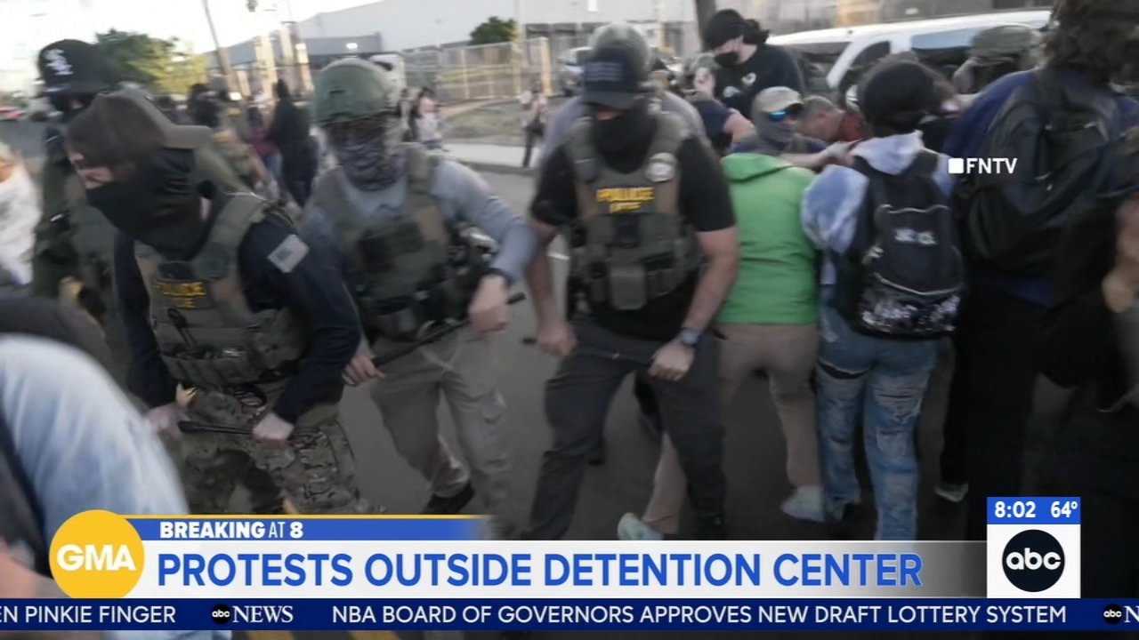 Protests outside Delaney Hall in New Jersey