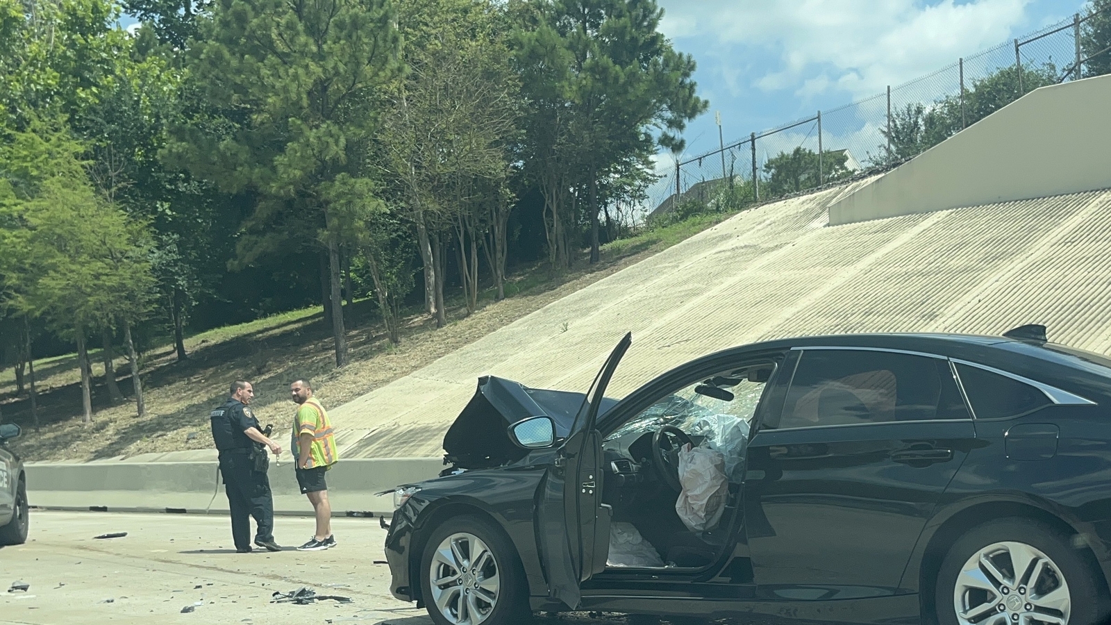 Multi-vehicle crash causes traffic backup on EB Katy Freeway at TC Jester Boulevard, TranStar shows