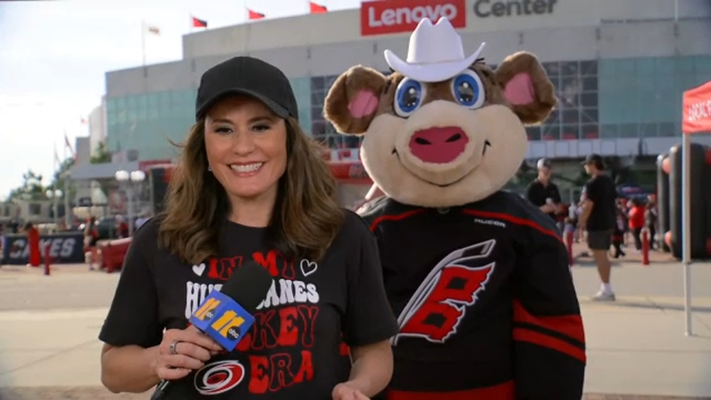 Stormy hams it up for the camera ahead of Game 5