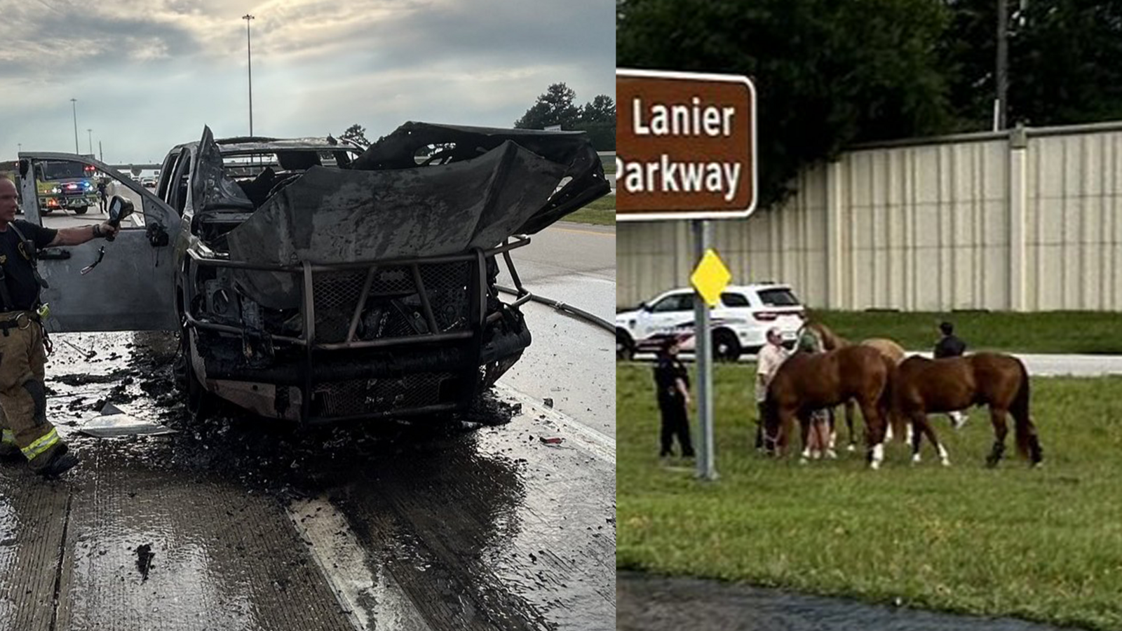 No injuries reported after truck towing horse trailer caught fire in NW Harris Co., Pct. 4 says