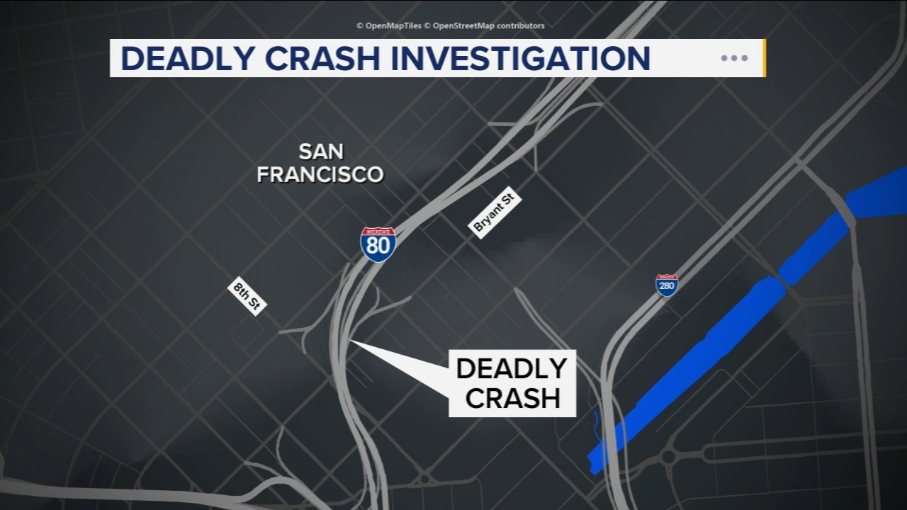 A map of San Francisco pinpoints the site of a deadly crash.