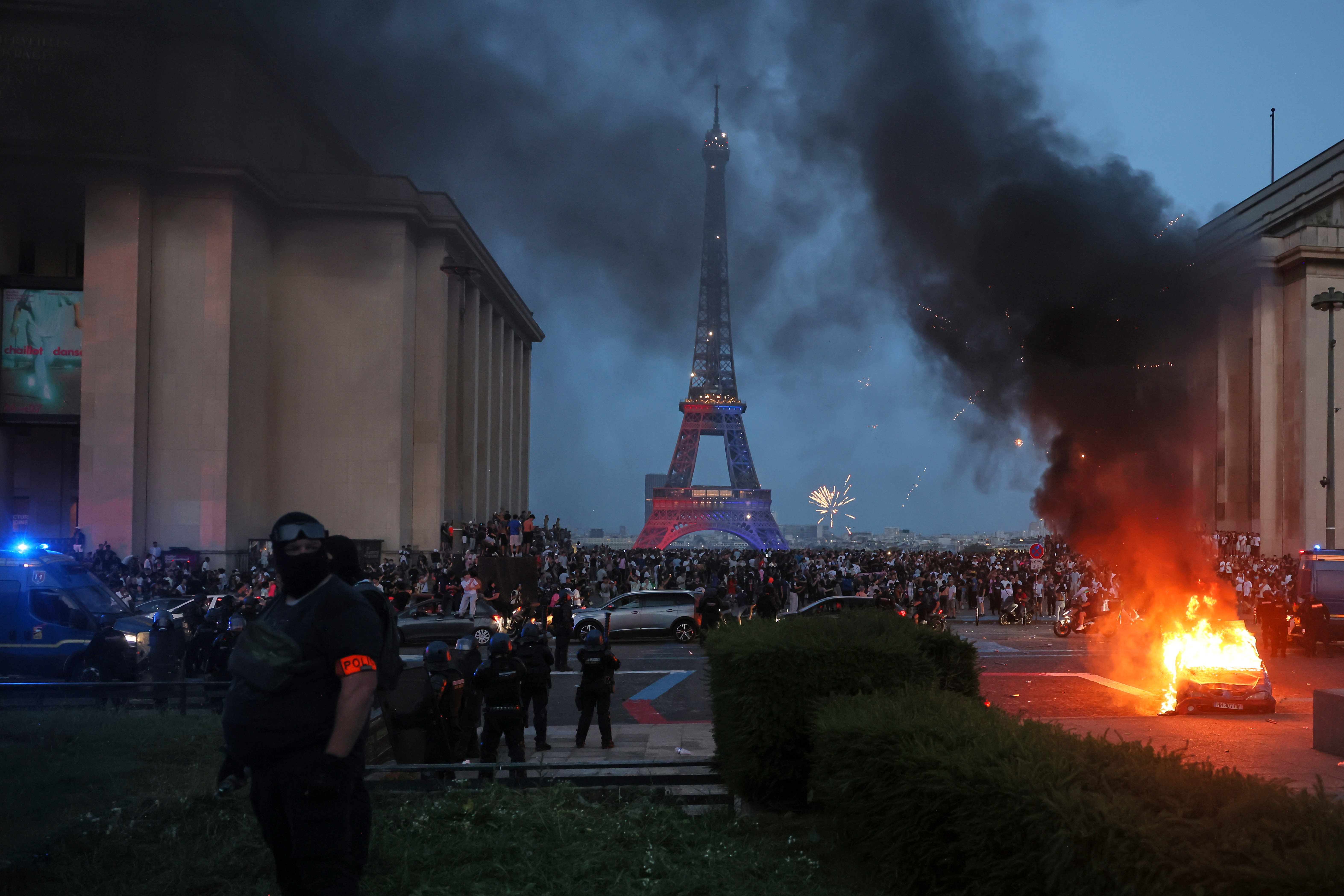 French capital hosts Paris Saint-Germain parade after clashes marred Champions League win