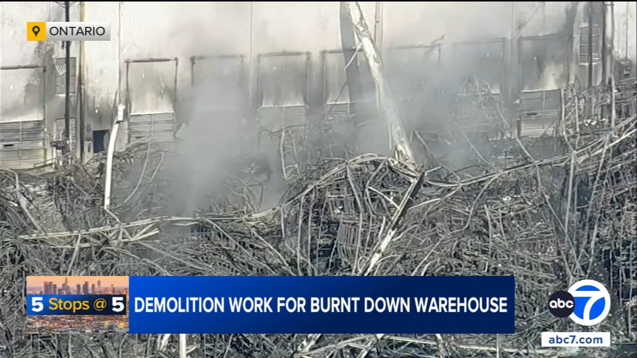 Demolition to begin Monday at Ontario warehouse destroyed in suspected arson fire