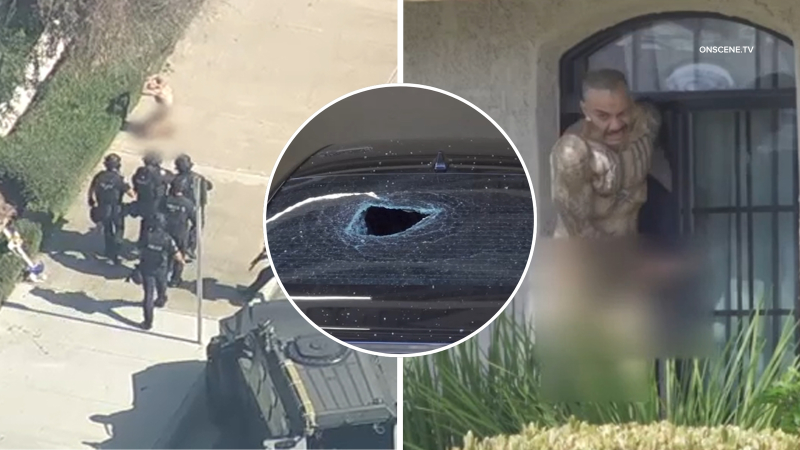 Naked man accused of breaking car windows taken into custody after standoff in Anaheim, AIR7 video shows Naked man accused of breaking car windows taken into custody after standoff in Anaheim, AIR7 video shows