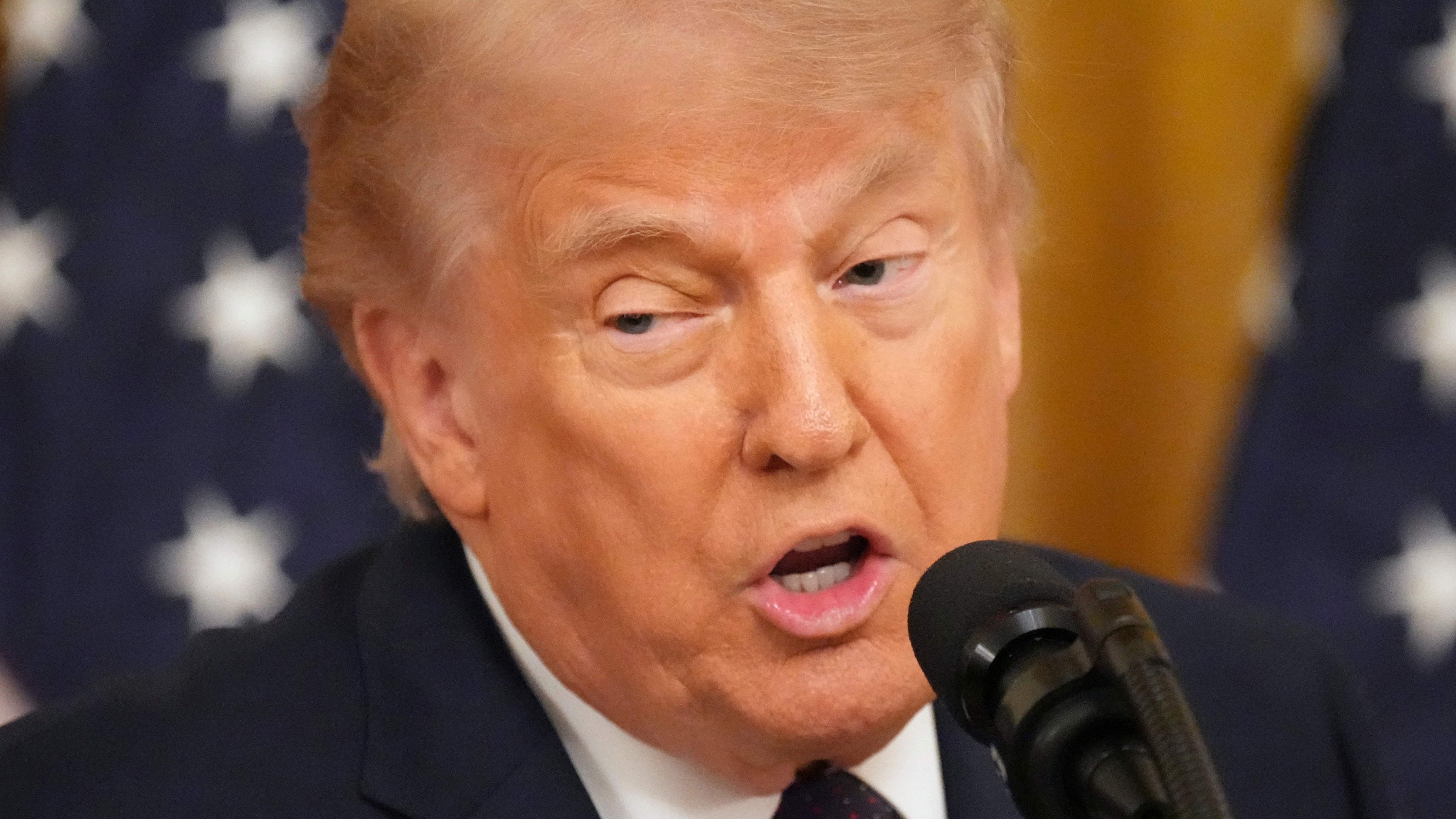 President Donald Trump speaks during the swearing in of Kevin Warsh as Chairman of the Federal Reserve in the East Room of the White House, Friday, May 22, 2026, in Washington.