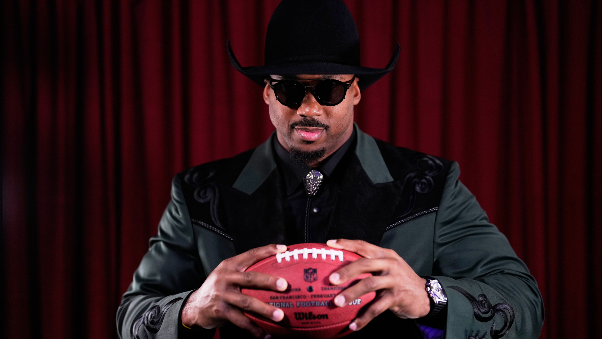 Cleveland Browns' Myles Garrett poses after winning the AP Defensive Player of the Year during the NFL Honors award show, Thursday, Feb. 5, 2026, in San Francisco.