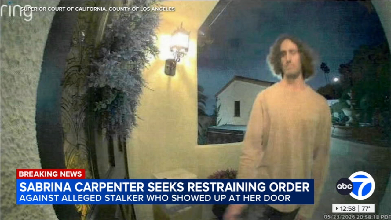 Sabrina Carpenter files restraining order against alleged stalker seen on video trespassing LA home