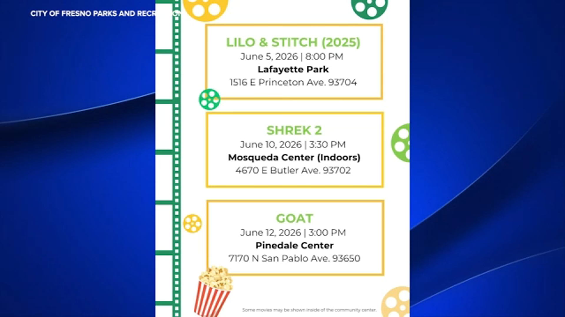 'Movies in the Park' returning in Fresno