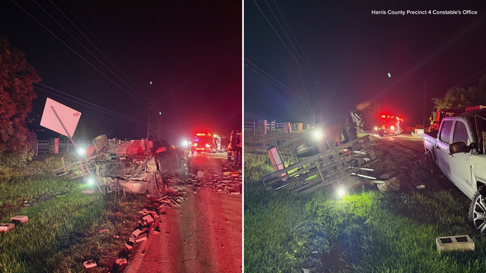 Lost load: Part of Mueschke shut down after 18-wheeler unloading cinder blocks hit by vehicle: HCSO