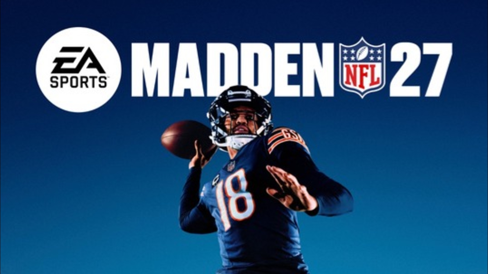 Caleb Williams strikes a jump-throw pose for 'Madden NFL 27' cover