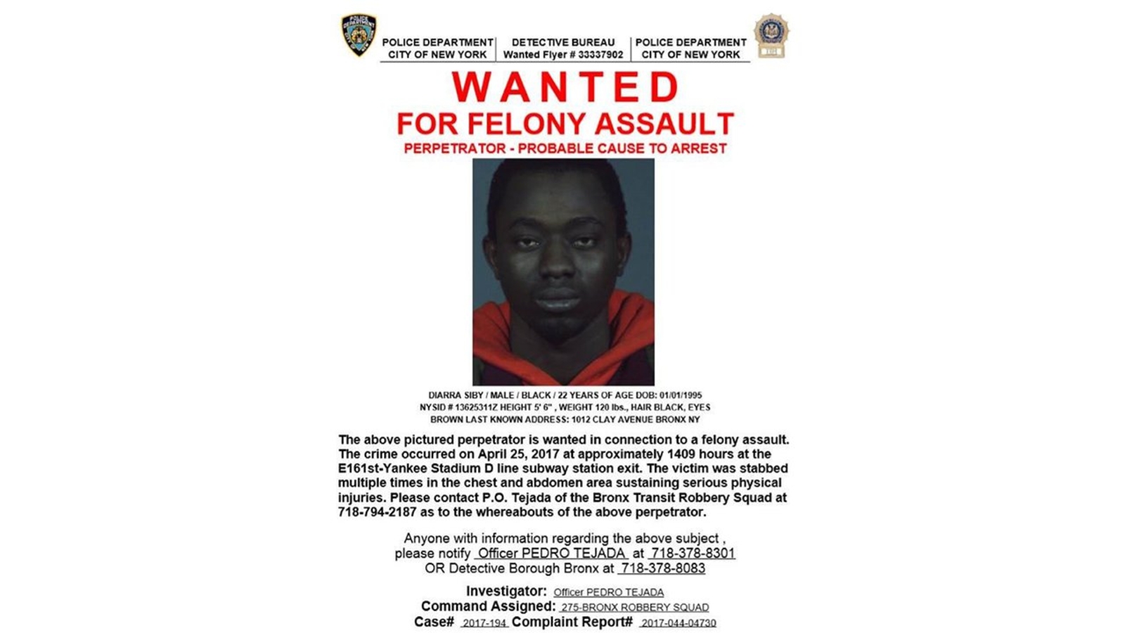 Suspect identified in stabbing at Yankee Stadium subway station - ABC7 ...