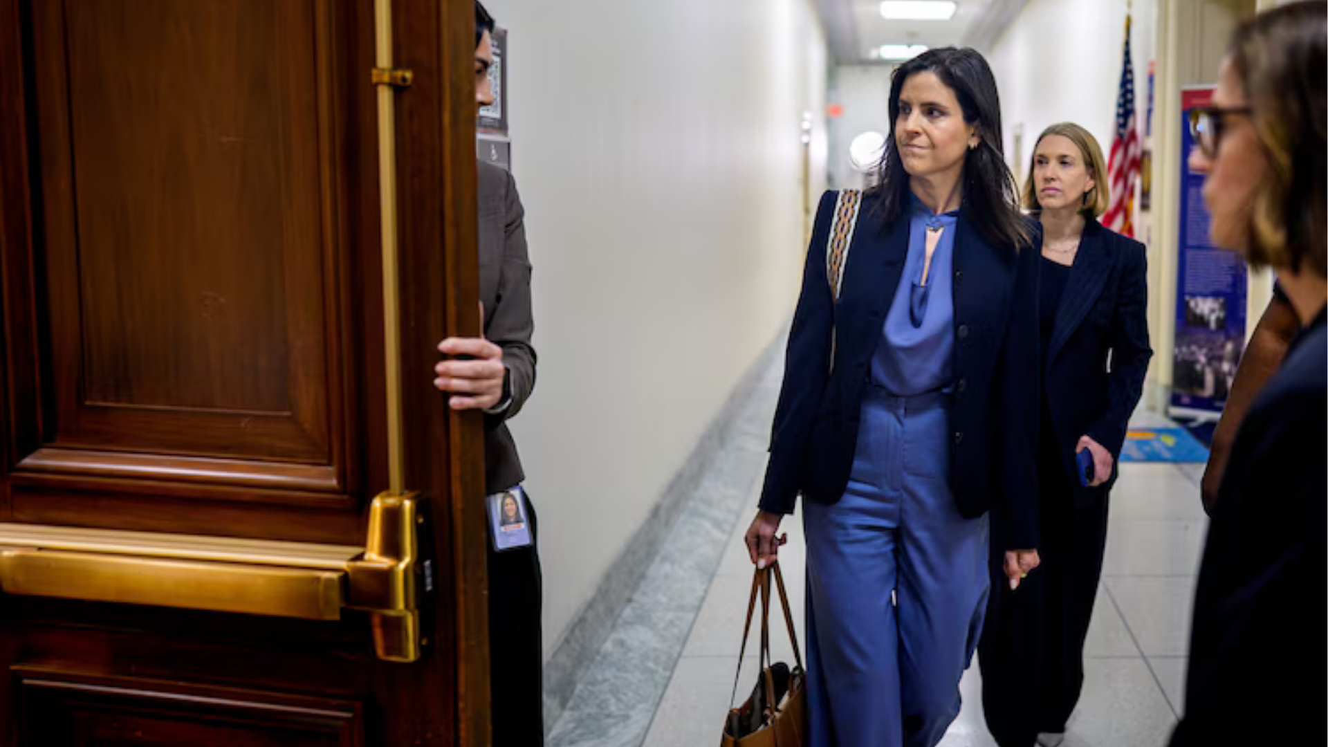 Jeffrey Epstein's former assistant Sarah Kellen arrives to testify at a closed-door interview with the House Oversight Committee on Capitol Hill, May 21, 2026 in Washington.