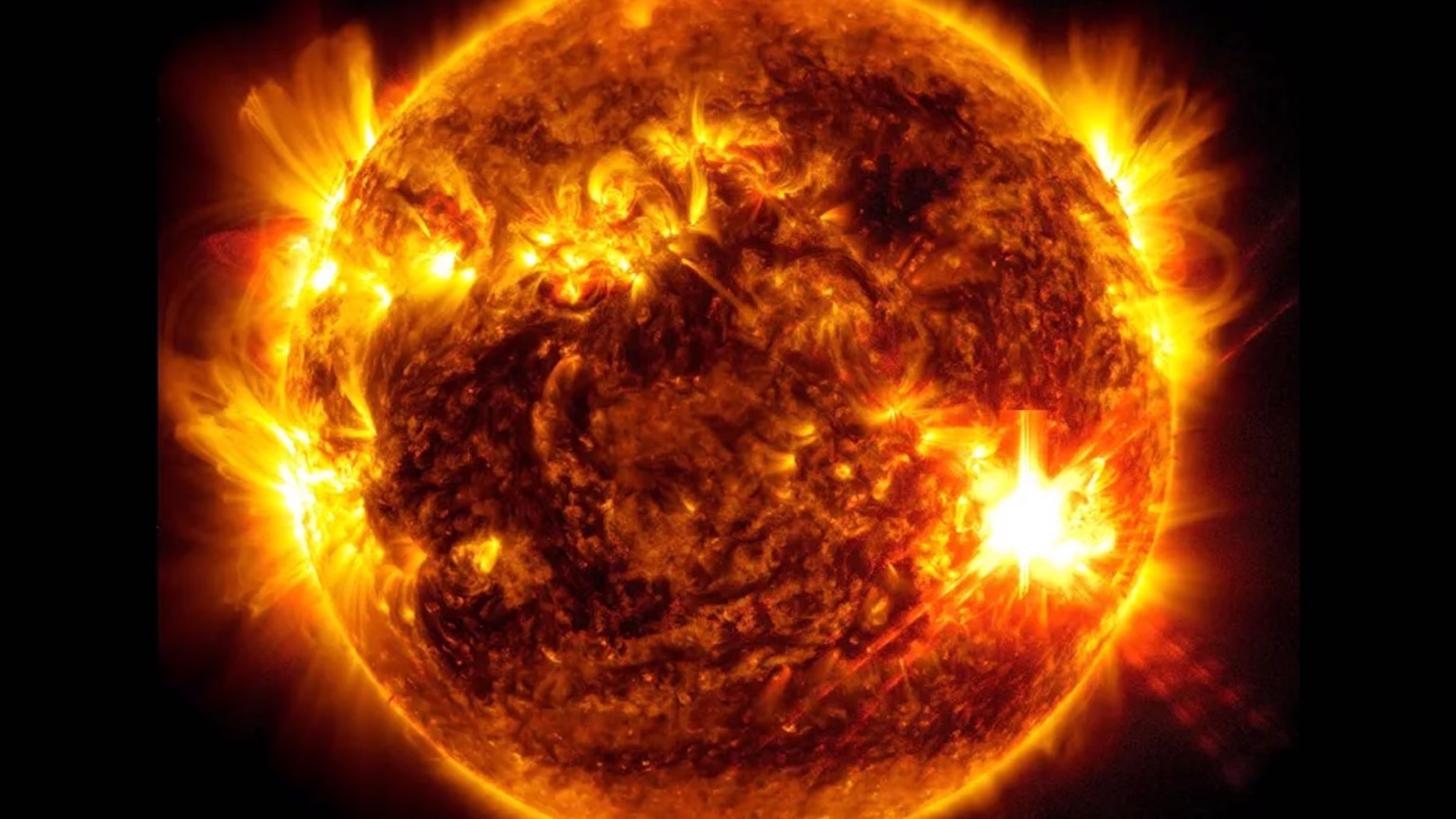 NASA's Solar Dynamics Observatory (SDO) captured this image of an X5.8 solar flare peaking at 9:23 p.m. EDT, May 10, 2024.