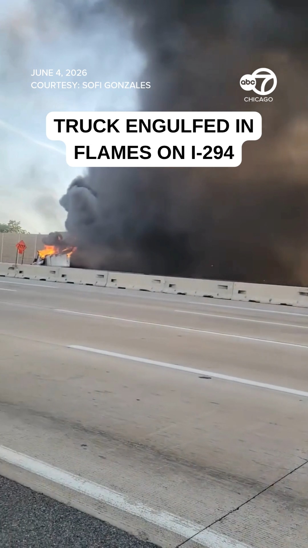Truck engulfed in flames on I-294, shutting down lanes: ISP