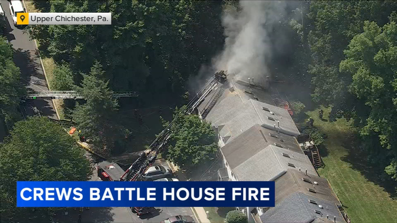 Firefighters battle house fire in Upper Chichester