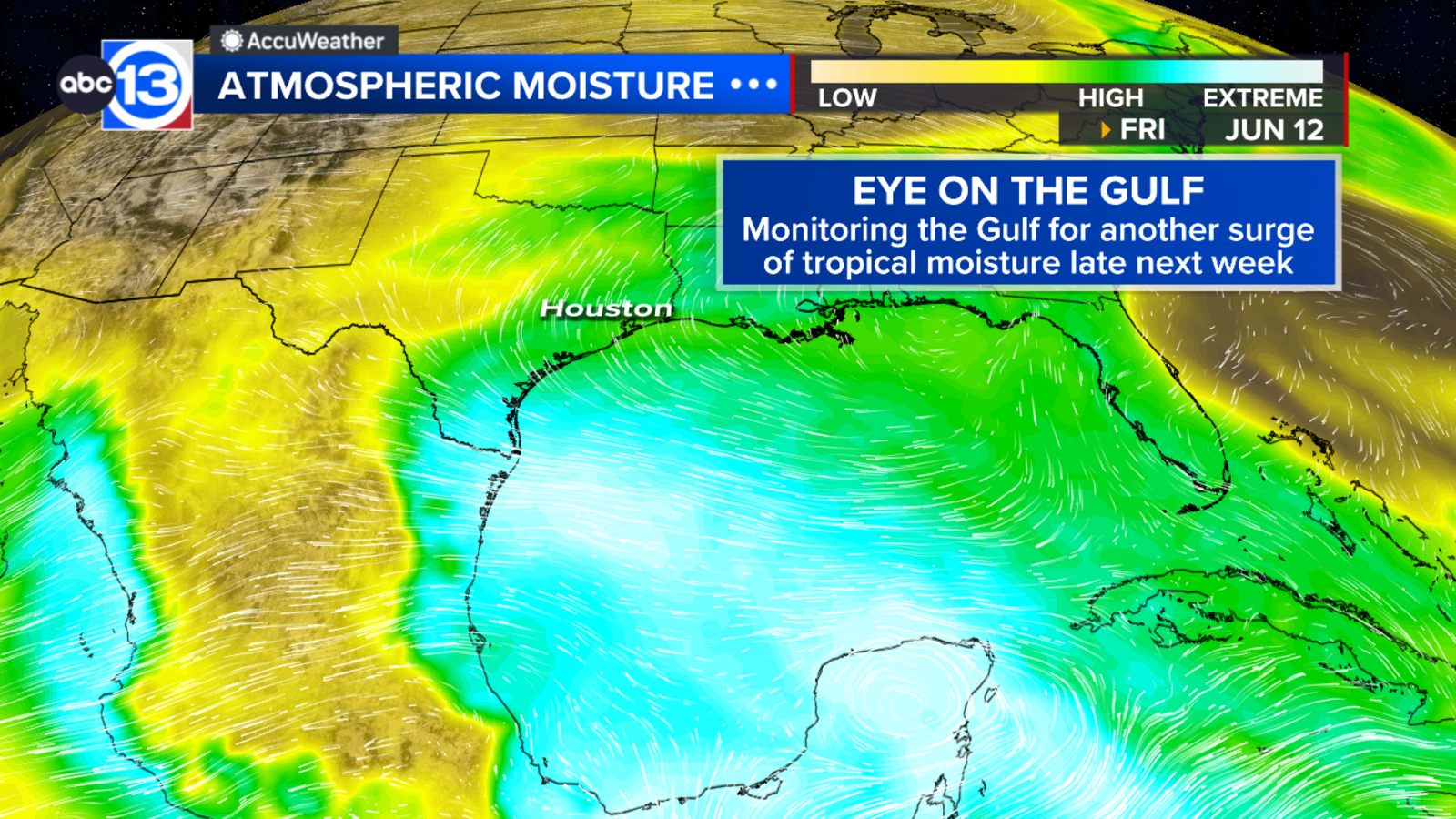 Tracking deeper tropical moisture in the Gulf