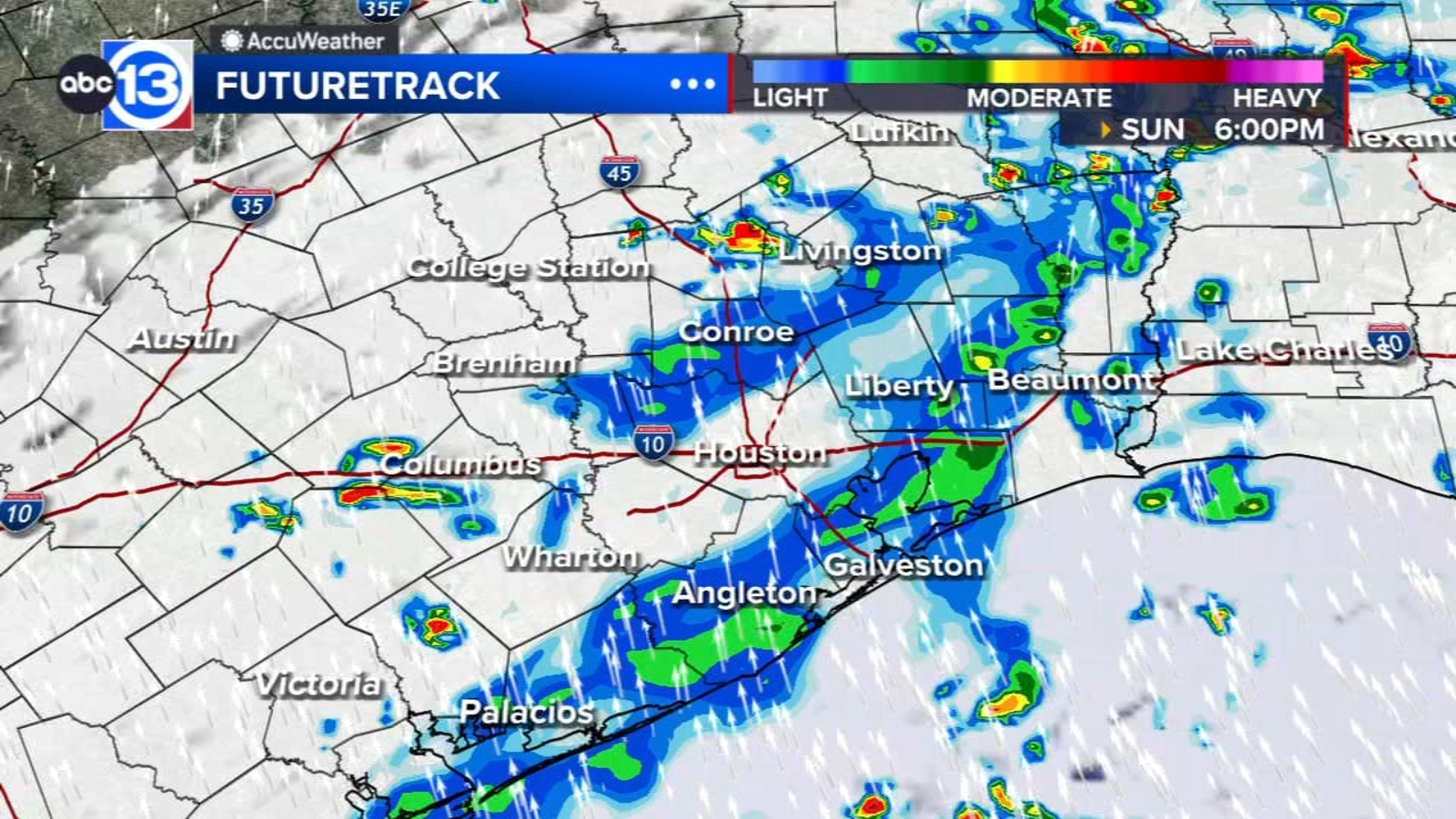 Scattered storms Sunday and Monday