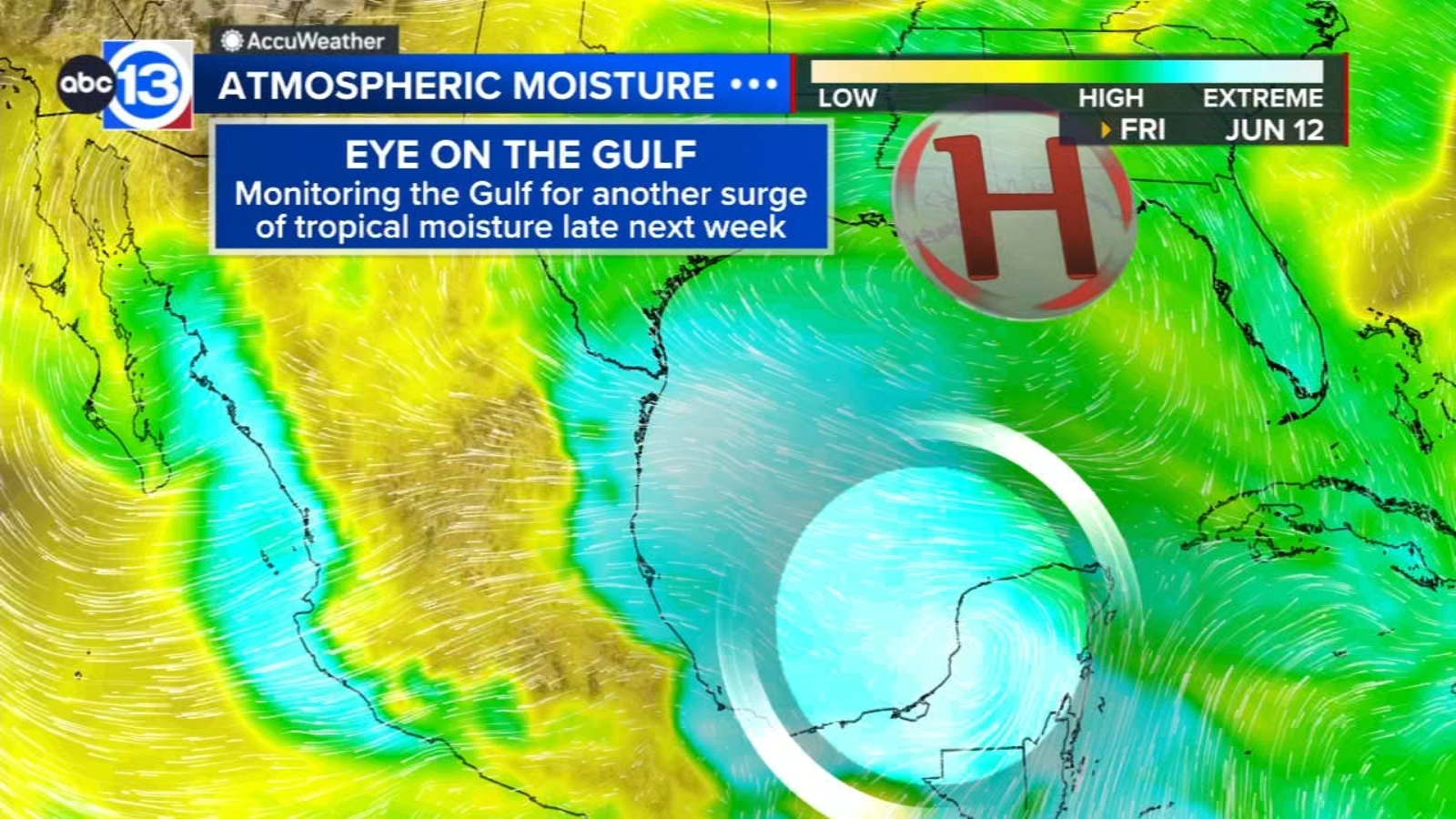 Tracking deeper tropical moisture in the Gulf