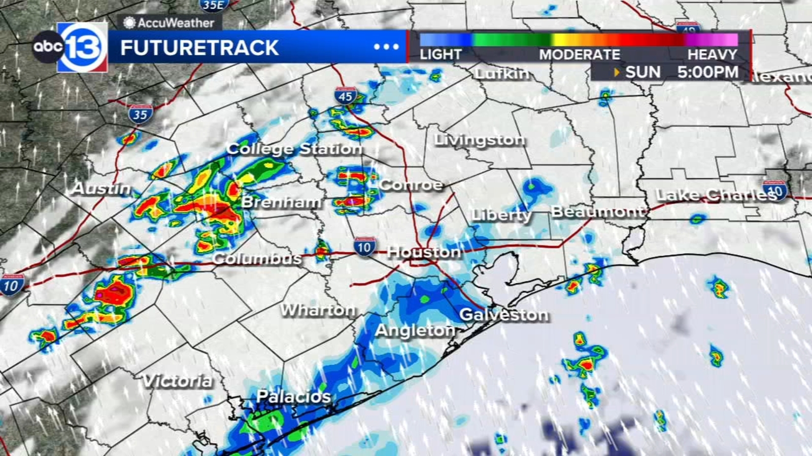 Scattered storms Sunday and Monday